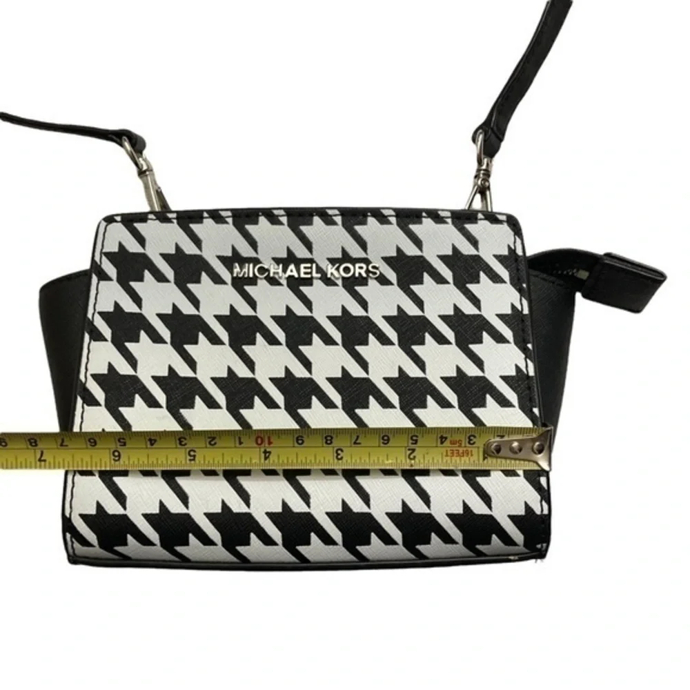 Michael Kors houndstooth mini Selma crossbody bag